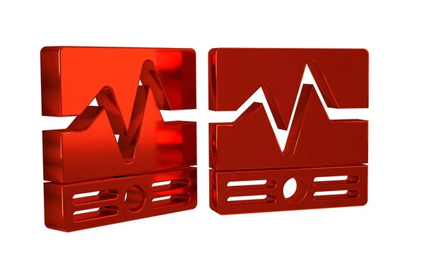 赤い電気測定器は透明な背景で隔離されたアイコン アナログデバイス 電化製品について — ストック写真
