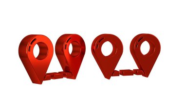 Kırmızı Yol konum simgesi şeffaf arkaplanda izole edildi. Harita işaretçisi işareti. Yol ya da yol kavramı. GPS gezgini. .