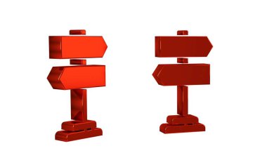 Kırmızı Yol trafik işareti. Şeffaf arkaplanda işaretleme simgesi izole edildi. İşaretçi sembolü. İzole sokak bilgi levhası. Yönlendirme işareti. .