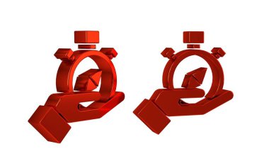 Kırmızı Pusula simgesi şeffaf arkaplanda izole edildi. Rüzgâr yön bulma sembolü. Rüzgar gülü işareti. .