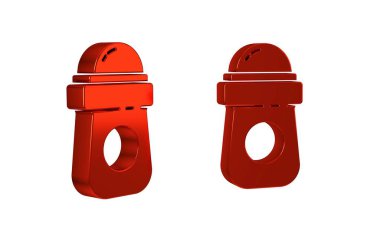 Kırmızı terleme önleyici deodorant rulo simgesi şeffaf arkaplanda izole edildi. Vücut hijyeni için kozmetik. .