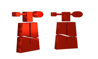 Şeffaf arkaplanda kırmızı Parfüm simgesi izole edildi. .