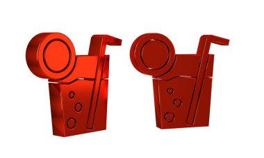 Kırmızı Kokteyl simgesi şeffaf arkaplanda izole edildi. .