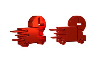Kırmızı Hızlı araba ikonu ile servis şeffaf arkaplan izole. .