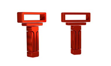 Şeffaf arkaplanda kırmızı tıraş makinesi simgesi izole edildi. .