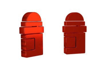 Kırmızı terleme önleyici deodorant rulo simgesi şeffaf arkaplanda izole edildi. Vücut hijyeni için kozmetik. .