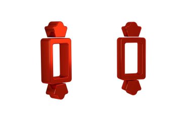 Kırmızı Şeker simgesi şeffaf arkaplanda izole edildi. Mutlu Cadılar Bayramı Partisi. .