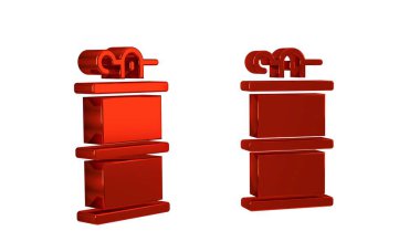 Kırmızı El duman bombası ikonu şeffaf arkaplanda izole edildi. Bomba patlaması.. .