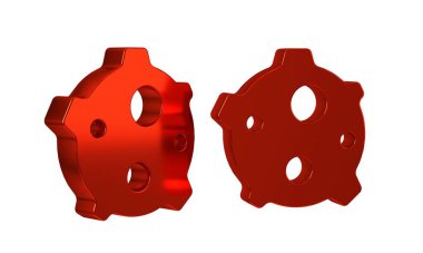 Kırmızı Asteroid simgesi şeffaf arkaplanda izole edildi. .