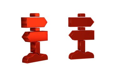 Kırmızı Yol trafik işareti. Şeffaf arkaplanda işaretleme simgesi izole edildi. İşaretçi sembolü. Sokak bilgi tabelası. Yönlendirme işareti. .