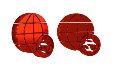 Kırmızı GDO simgesi şeffaf arkaplanda izole edildi. Genetik olarak değiştirilmiş organizma kısaltması. DNA gıda modifikasyonu. .