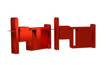 Kızıl Hastane yatak simgesi şeffaf arkaplanda izole. .