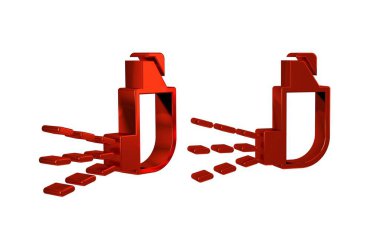 Kırmızı soluk alma simgesi şeffaf arkaplanda izole edildi. Öksürük şurubu, solunum, alerjik hasta. Tıbbi alerji astım spreyi.. .