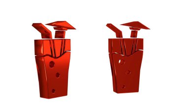 Şeffaf arkaplanda şemsiye simgesi olan kırmızı kokteyl ve alkol içeceği. .