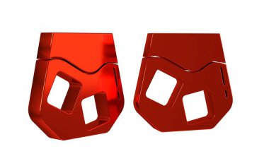 Kırmızı viski ve buz küpleri simgesi şeffaf arkaplanda izole edildi. .