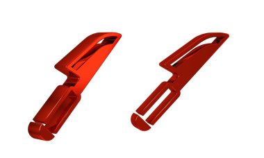 Kırmızı Bıçak simgesi şeffaf arkaplanda izole edildi. Çatal bıçak sembolü. .