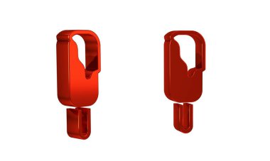 Şeffaf arkaplanda izole edilmiş kırmızı dondurma ikonu. Tatlı sembol. .