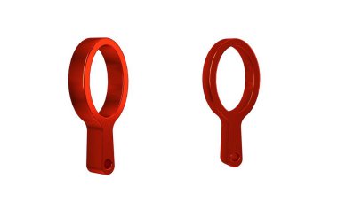 Kırmızı El ayna simgesi şeffaf arkaplanda izole edildi. .