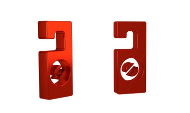 Kırmızı Lütfen şeffaf arkaplanda izole edilmiş simgeyi rahatsız etmeyin. Otel Kapı Askısı Etiketleri. .