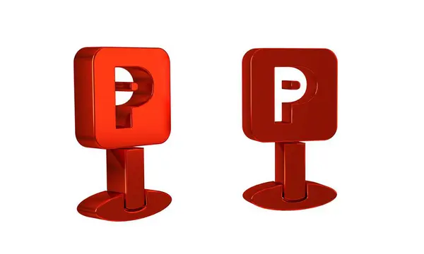 Röd Parkering Ikon Isolerad Transparent Bakgrund Vägskylt — Stockfoto