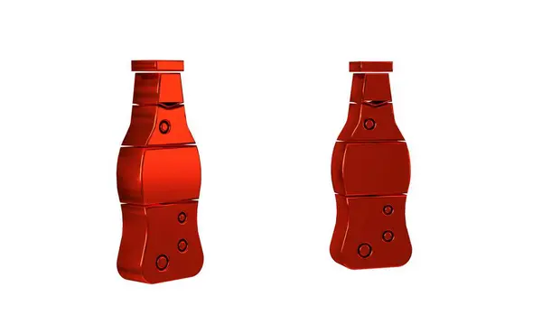 红色水瓶图标隔离在透明的背景下 Soda Aqua饮料标志 — 图库照片