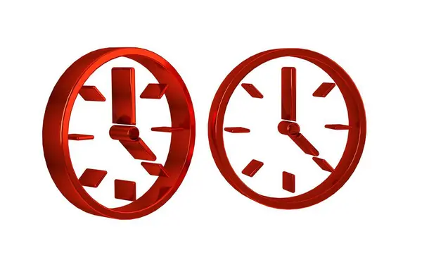 Icono Del Reloj Rojo Aislado Sobre Fondo Transparente Símbolo Tiempo — Foto de Stock