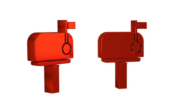 Red Mail Box Icon Isolated Transparent Background Mailbox Icon Mail — Stock Photo, Image