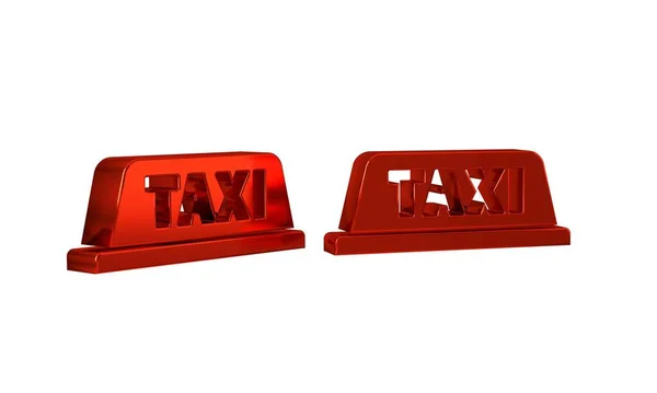 Red Taxi Auto Střecha Ikona Izolované Průhledném Pozadí — Stock fotografie