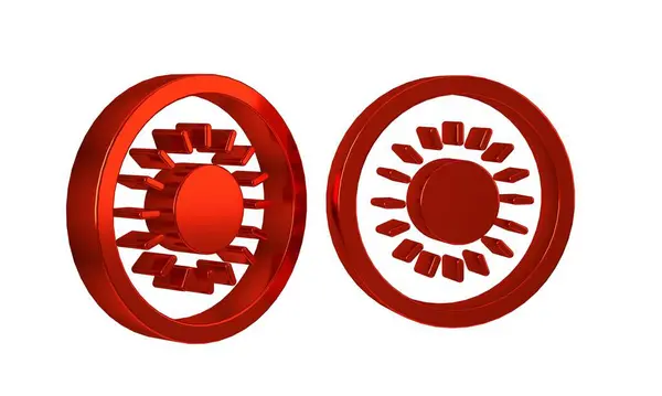 Icono Sol Rojo Aislado Sobre Fondo Transparente Símbolo Verano Buen — Foto de Stock