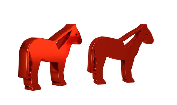 Ícone Cavalo Vermelho Isolado Fundo Transparente Símbolo Animal — Fotografia de Stock