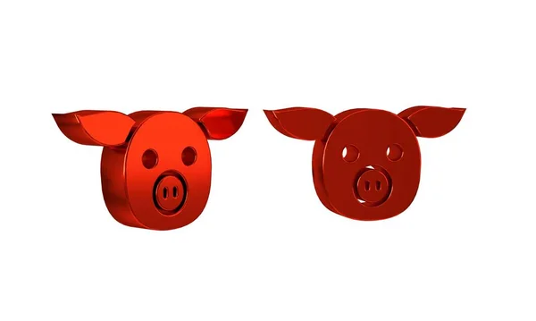 Значок Red Pig Выделен Прозрачном Фоне Символ Животных — стоковое фото
