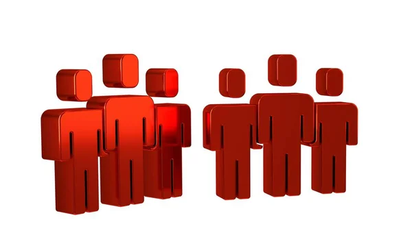 Red Users group icon isolated on transparent background. Group of people icon. Business avatar symbol - users profile icon. .