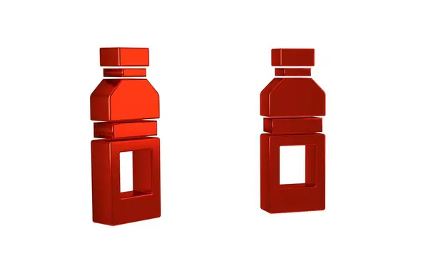 Czerwona Butelka Ikony Wody Odizolowana Przezroczystym Tle Znak Napoju Sodowego — Zdjęcie stockowe