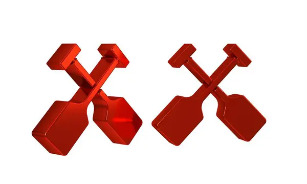 Röd Paddla Ikon Isolerad Transparent Bakgrund Paddla Båtåror — Stockfoto
