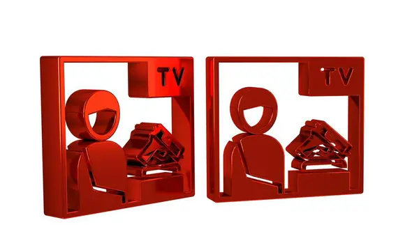 Красное Телевидение Рекламное Оружие Значок Изолирован Прозрачном Фоне Полиция Военный — стоковое фото