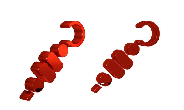 Κόκκινο Ψημένο Κεμπάπ Shish Στο Εικονίδιο Stick Skewer Που Απομονώνεται — Φωτογραφία Αρχείου