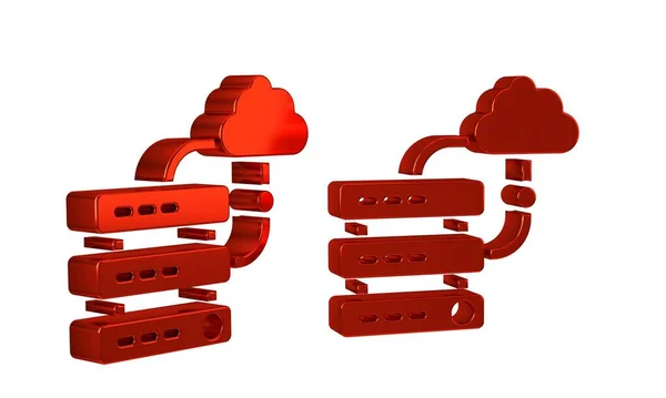 Ikona Połączenia Chmurze Red Network Przezroczystym Tle Technologia Społeczna Koncepcja — Zdjęcie stockowe