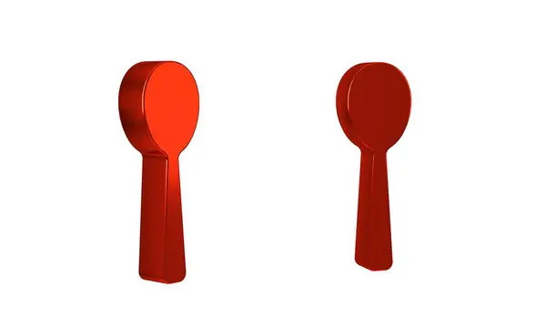 红色勺子图标隔离在透明的背景上 餐具标志 — 图库照片