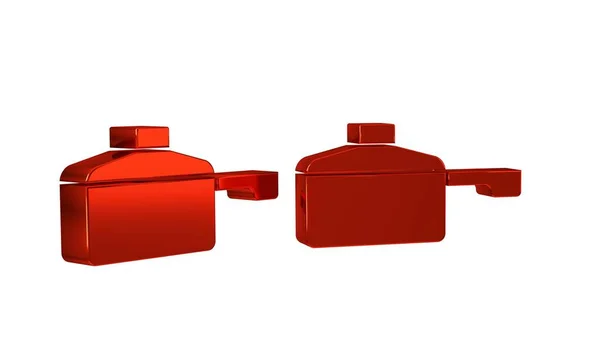 Κόκκινο Εικονίδιο Τηγανιού Απομονωμένο Διαφανές Φόντο Σύμβολο Τηγανίσματος Ψητών Τροφίμων — Φωτογραφία Αρχείου