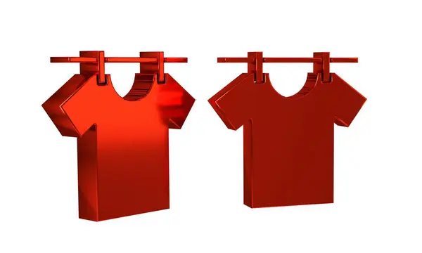 Icona Asciugatura Rossa Isolata Sfondo Trasparente Camicia Pulita Lavare Vestiti — Foto Stock