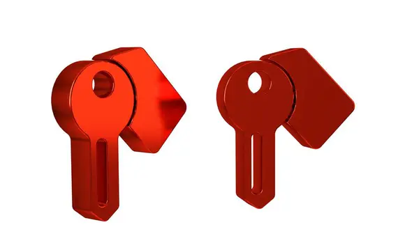 Red Hotel Türschloss Schlüsselsymbol Isoliert Auf Transparentem Hintergrund — Stockfoto