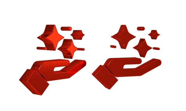 Red Sparkle Stjärnor Med Magi Trick Ikon Isolerad Transparent Bakgrund — Stockfoto