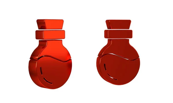 红色瓶 药水图标隔离在透明的背景 有魔法药水的瓶万圣节快乐派对 — 图库照片
