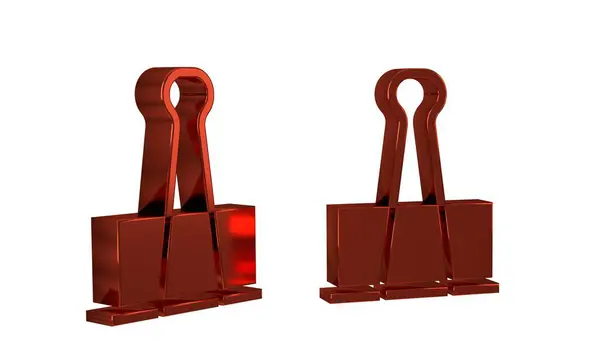 Red Binder Klipp Ikonen Isolerad Transparent Bakgrund Pappersklämma — Stockfoto