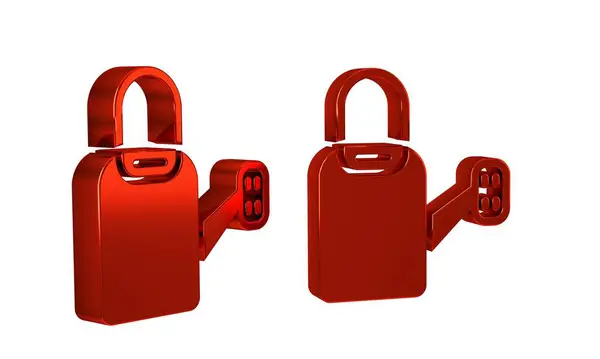 Röd Bevattning Kan Ikonen Isolerad Transparent Bakgrund Bevattningssymbol — Stockfoto