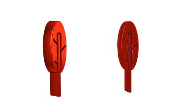 Kırmızı Tüy kalem simgesi şeffaf arkaplanda izole edildi. .