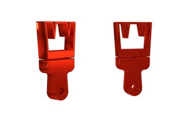 Kırmızı boya fırçası simgesi şeffaf arkaplanda izole edildi. .