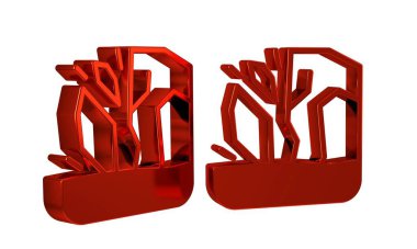 Kırmızı Buzul eritme simgesi şeffaf arkaplanda izole edildi. .