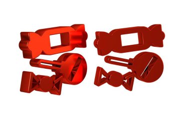 Kırmızı Şeker simgesi şeffaf arkaplanda izole edildi. .