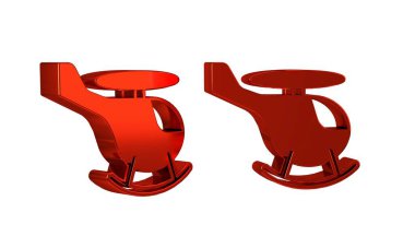 Kırmızı Helikopter hava aracı simgesi şeffaf arkaplanda izole edildi. .